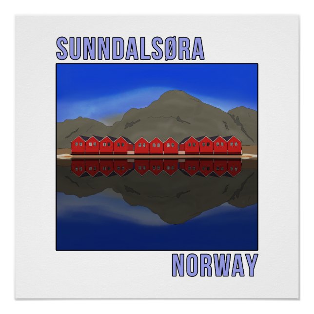 Poster Sunndalsora Norvège Scandinave (Devant)