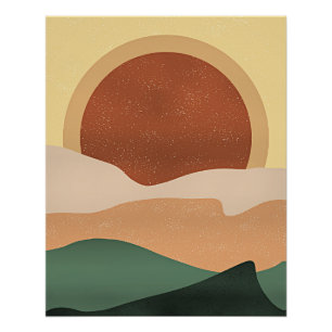 Poster Sunrise Abstraite, minimalisme,