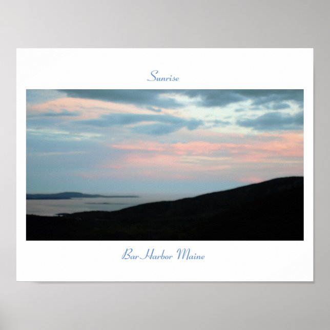 Poster Sunrise Bar Harbor Maine (Devant)