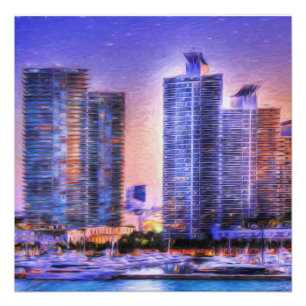 Poster Sunrise de Miami Skyline