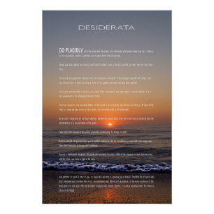 Poster Sunrise D'Or De La Plage DESIDERATA