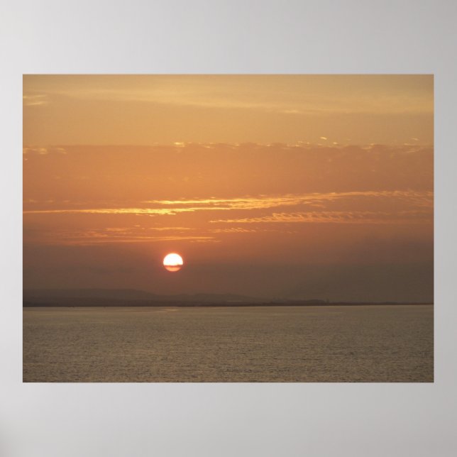 Poster Sunrise over Aruba I Caribbean Seascape (Devant)
