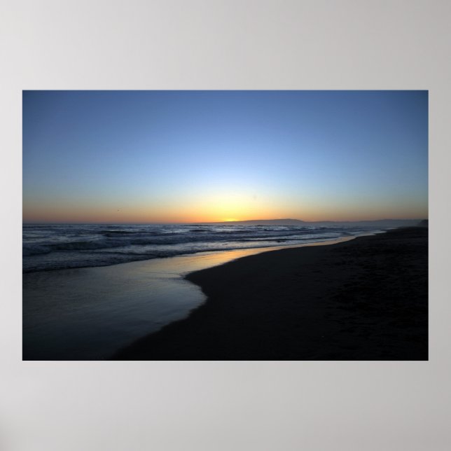 Poster Sunset Beach Californie (Devant)