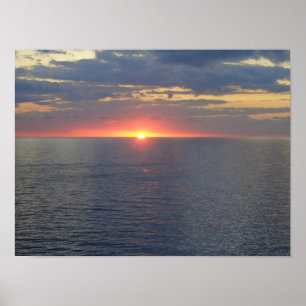 Poster Sunset Blue Ocean