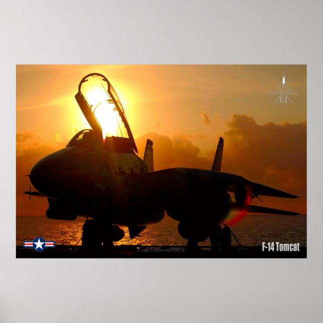 POSTER "SUNSET" F-14 TOMCAT (Devant)