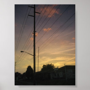 Poster Sunset Louisville Ky et Telephone Pole