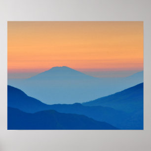 Poster Sunset Mountains Abstract