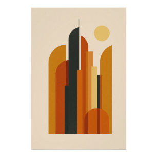 Poster Sunset Tower – Ville Stylisée 
