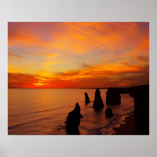 Poster Sunset, Twelve Apostles, Port Campbell National (Devant)