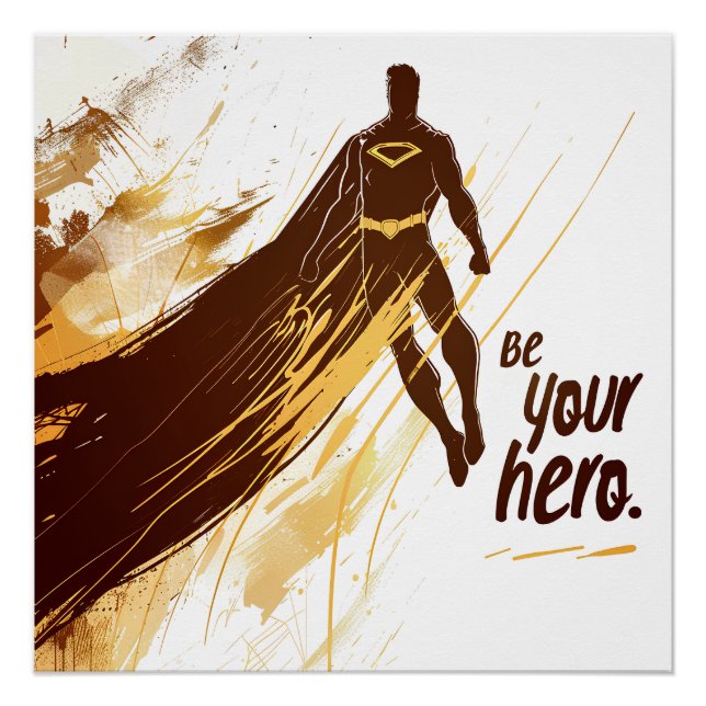 Poster Super Héros Minimaliste (Devant)