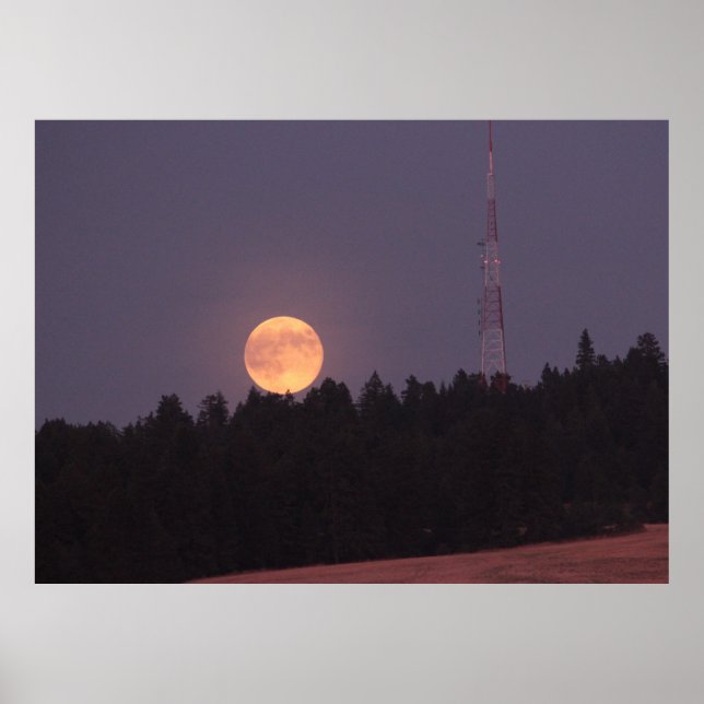 Poster Super Lune d'août au-dessus de Paradise Ridge (Devant)