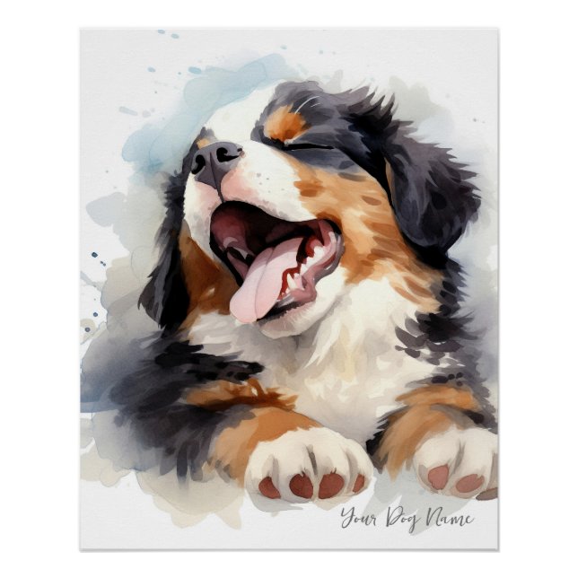 Poster Super mignon ange couchant chiot Bernese Mountain (Devant)