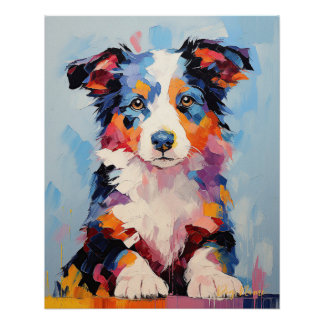 Poster Super mignon Bordure Collie Chien Chien Chien Chie