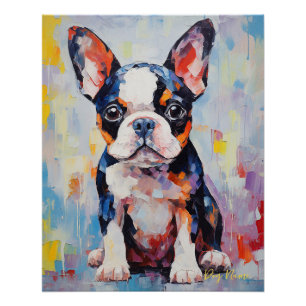 Poster Super mignon Boston Terrier Chien Chien Chien Pupp