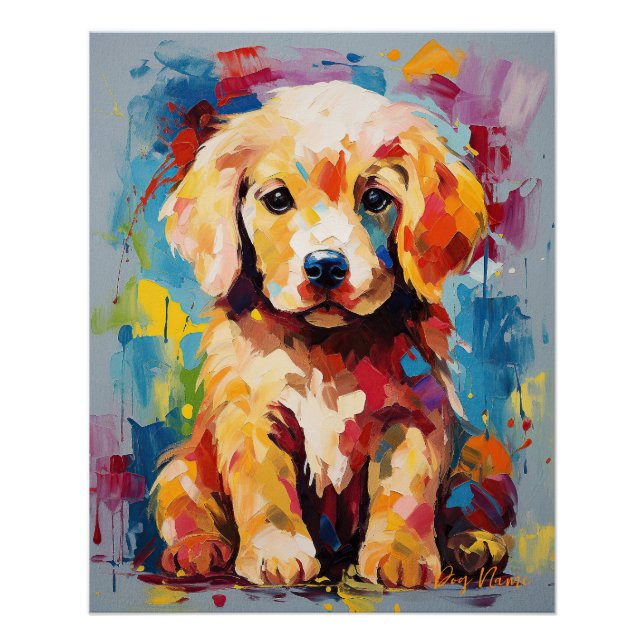 Poster Super mignon Golden Retriever Chien Chien Chien Ch (Devant)