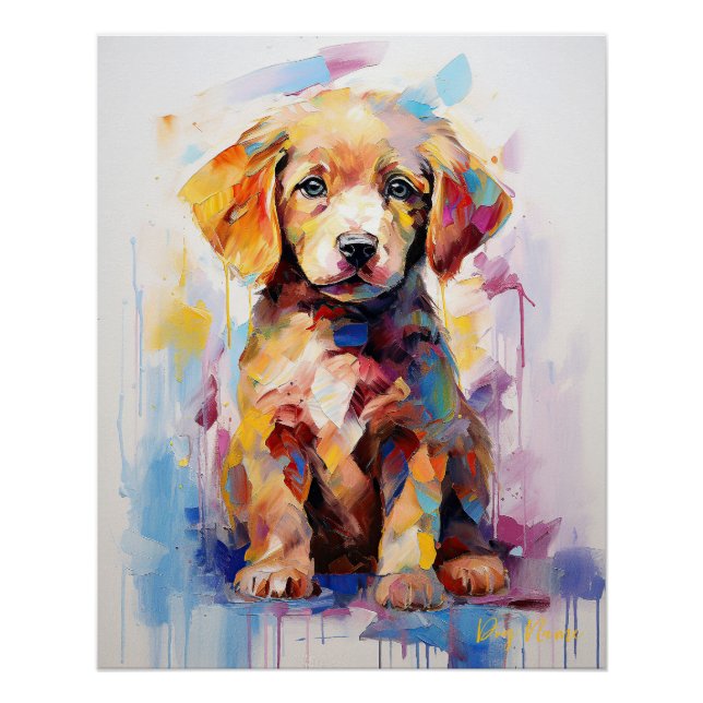 Poster Super mignon Golden Retriever Chien Chien Chien Ch (Devant)