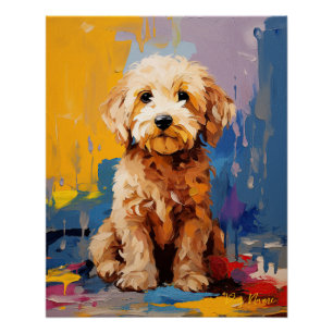 Poster Super mignon Goldendoodle Chien Chien Chien Puppy