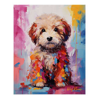 Poster Super mignon Goldendoodle Chien Chien Chien Puppy