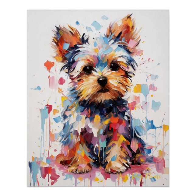 Poster Super mignonne Yorkshire Terrier Chien Chien Chien (Devant)