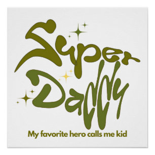 Poster Super Papa Héros pour les Enfants