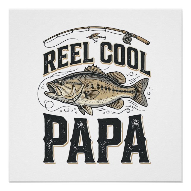 Poster Super Papa Rétro Design Vectoriel de Pêche_1 (Devant)