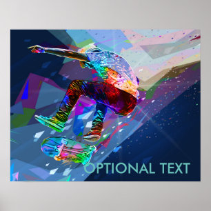 Poster Super rayonne skateboard coloré