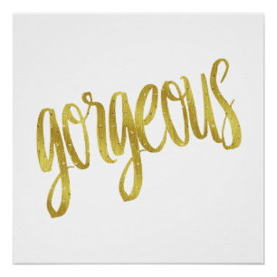 Poster Superbe Citation Faux Gold Foil Sparkle Design