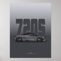 Poster Supercar 720S - Storm Grey