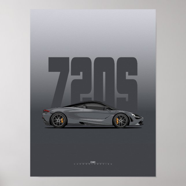 Poster Supercar 720S - Storm Grey (Devant)
