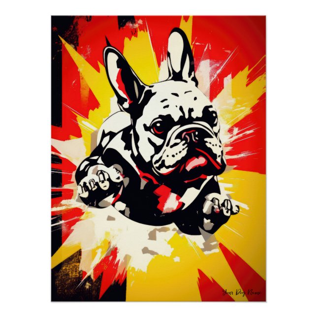 Poster Superhero French Bulldog 01 - juge Ignacio (Devant)