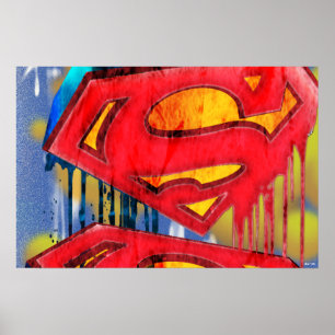 Poster Superman Stylisé   Logo Urban Spraypaint