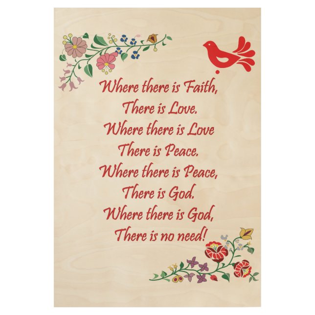 Poster Sur Bois Folkart de bénédiction à la maison hongrois (Devant)