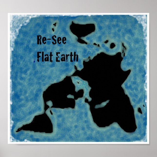 Poster sur la carte de la Terre plate (Devant)