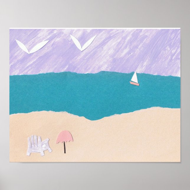 Poster sur la plage (Devant)