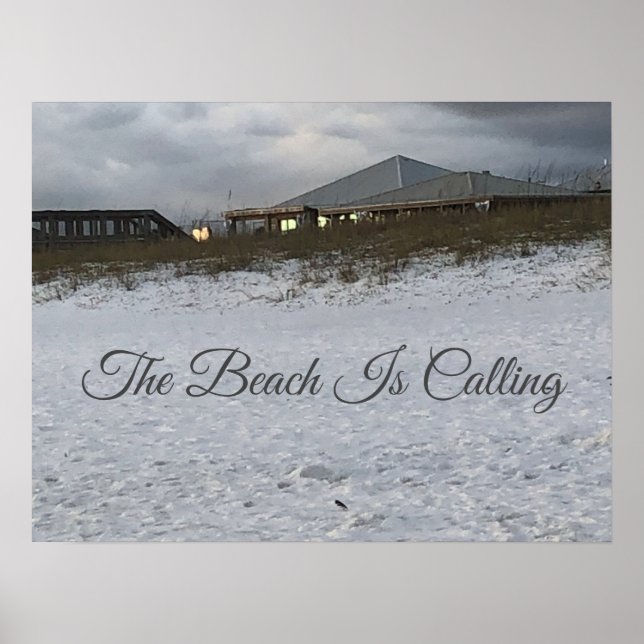 Poster sur la plage de sable (Devant)