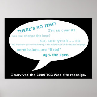 Poster sur la refonte du site Web de TCC