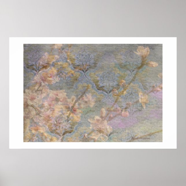 Poster sur la Tapisserie de la fleur d'amande (Devant)