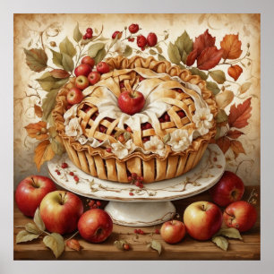 Poster sur la tarte aux pommes d'automne