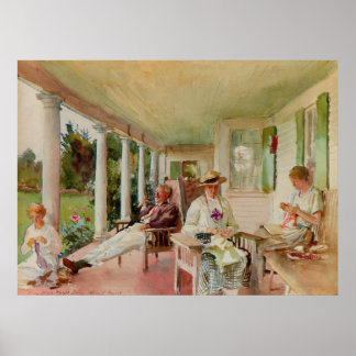 Poster Sur la véranda par John Singer Sargent