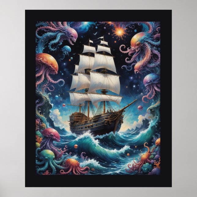 Poster sur la vie des navires océaniques (Devant)