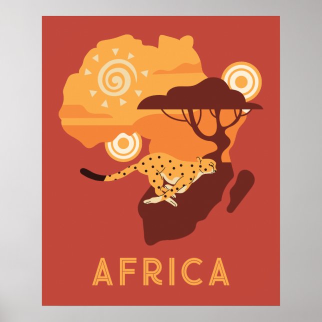 Poster sur l'Afrique du texte personnalisé (Devant)