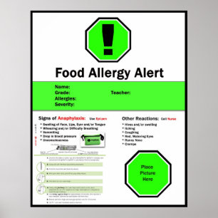 Poster sur l'allergie alimentaire pour l'école