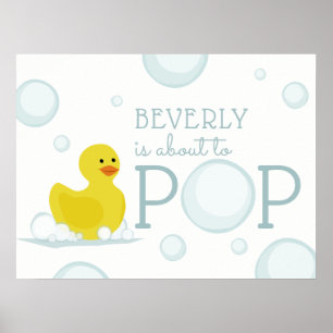 Poster sur le Baby shower de la bulle de canard en