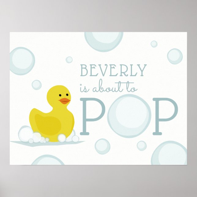 Poster sur le Baby shower de la bulle de canard en (Devant)