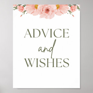 Poster sur le Baby shower Floral Peach