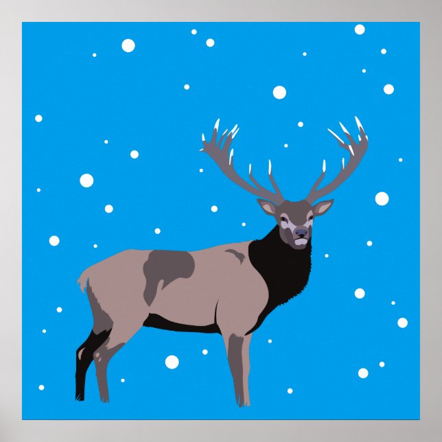 Poster sur le Cerf de Neige (Devant)