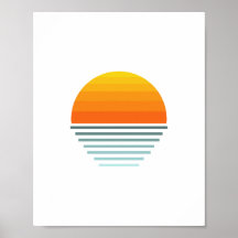 Poster sur le design graphique du coucher du solei