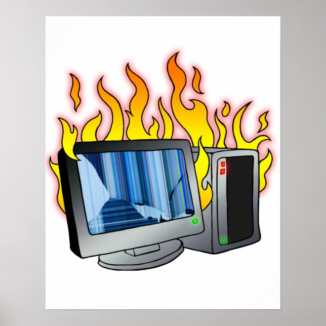 Poster sur le feu informatique (Devant)