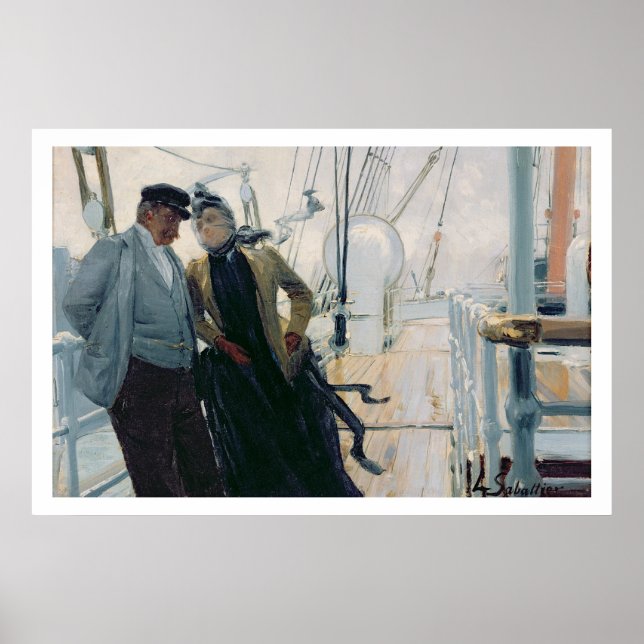 Poster Sur le pont (huile sur toile) (Devant)