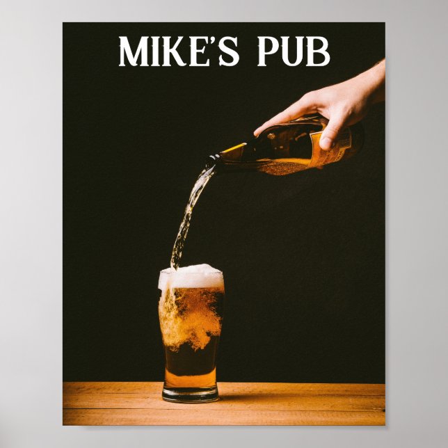 Poster sur le pub personnalisé Mancave - Ajouter u (Devant)